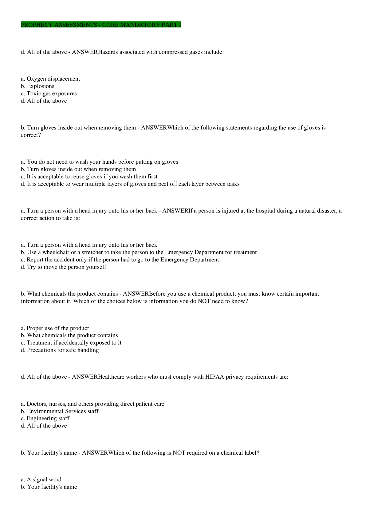 Preview image for Prophecy Assessments - Core Mandatory Part I 2022